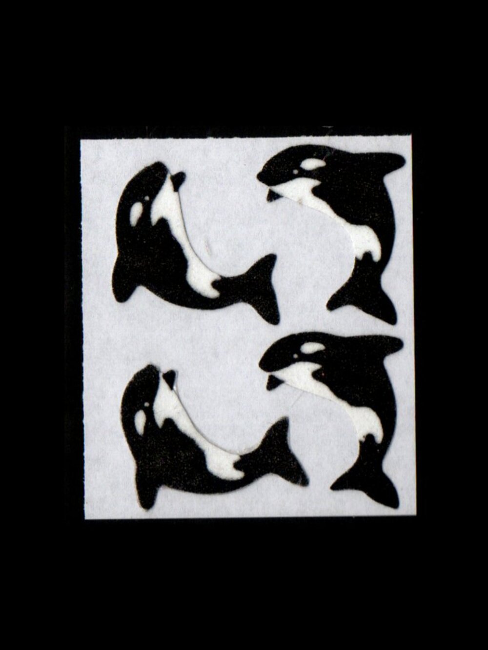 5/$20 Sandylion Fuzzy Orcas Killer Whales Vintage 1980s Stickers New Backing